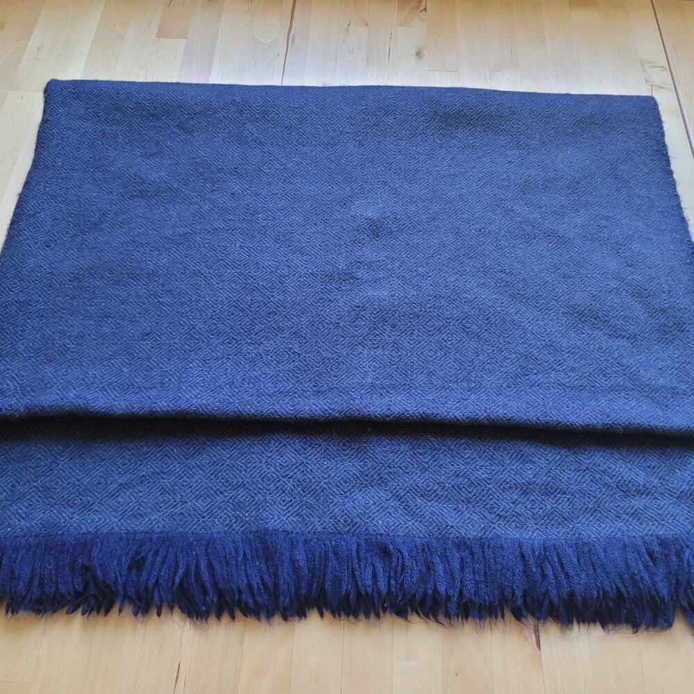 The Citizenry - La Calle - Handwoven Baby Alpaca Throw - Stone Blue - 70" x 50" - Picture 6 of 6